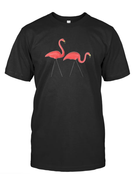 Pre-Order Classic Infamous & Iconic Plastic Pink Flamingos T-Shirt -100%Cotton-Black-w/ pre-order discount price(choose size to see discounted price) -for pick up @ Flash Garden #3 LAKEWAY 4/27/24 Pre-Order deadline is 4/25/24 or when we run out