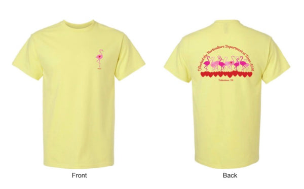 Reserve yours now- 2027 “Flocker”  T-Shirt -  “I Flocked the Horticulture Department@Texas A&M Valentines Weekend 2027”  …… FREE When you reserve yours now then COME SIGN IN at A&M & help put the birds out this Spring - we will have a new design for 2027
