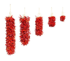 Classic New Mexico Chile Ristras  PEQUIN (smaller peppers)  - RED. For Onsite Walk in purchase only - not available for Pre-order at this time PEQUIN (smaller peppers)