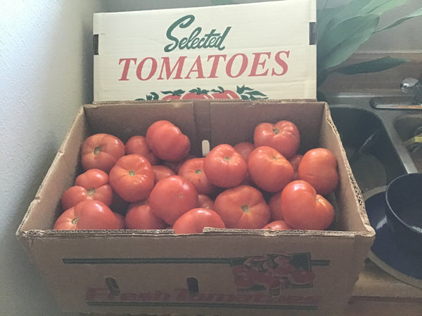 RESERVE YOURS NOW - Famous Jacksonville TX Tomatoes FULL LARGE 1/2 BUSHEL BOX  at Discounted Pre-Order Price- For Pick up 11/14/26 - at our “Second” First Annual Plastic Pink Flamingos Fine Arts Festival - Lakeway Location Only (Copy)
