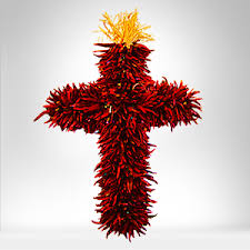 Fresh Classic Santa Fe New Mexico Pequin Chile Pepper Cross - Red   For Onsite Walk in purchase only - not available for Pre-order at this time