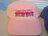 Infamous & Iconic flamingos Embroidered Ball Cap for walk in purchase at a Flash Garden