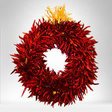 EARLY Pre-Order @ last years prices - Prices will likely go up soon.  Classic Santa Fe New Mexico Pequin Wreath (smaller peppers) for Pick Up at a Flash Garden in Oct/Nov  TAKING ORDERS NOW.  We will update exact pick up dates soon.  limited numbers.