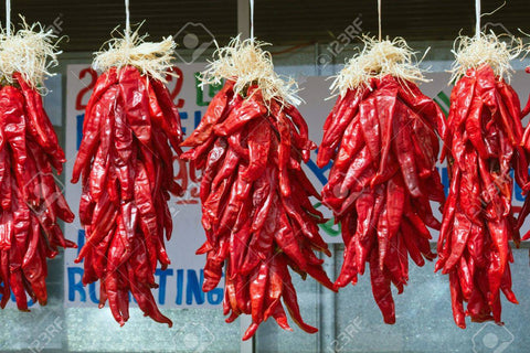 EARLY Pre-Order-@Last Year’s last year’s Prices- these will go up soon.  Classic Santa Fe New Mexico Chile Ristras (Regular Larger Peppers) for Pick Up at a Flash Garden in October/November  TAKING ORDERS NOW.  We will update exact pick up dates soon.